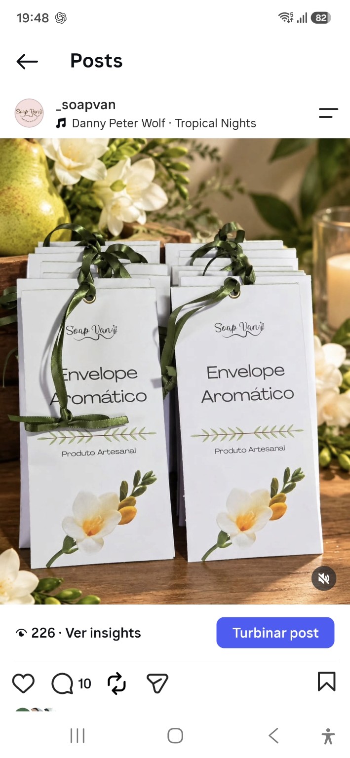 Envelopes aromáticos prontos para venda da Soap Van